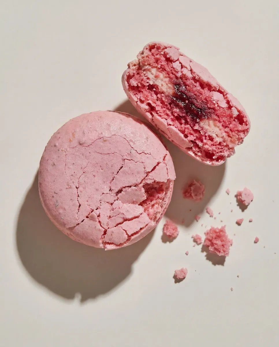 Raspberry macaroon view 1
